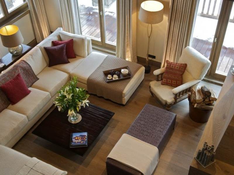 Luxury living room and fire place