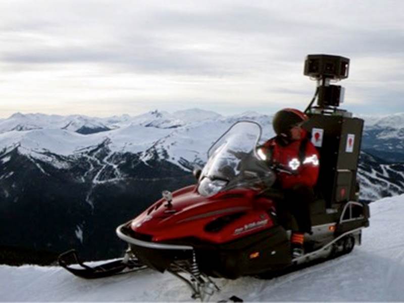 Google ski mobile out and about on the ski slopes