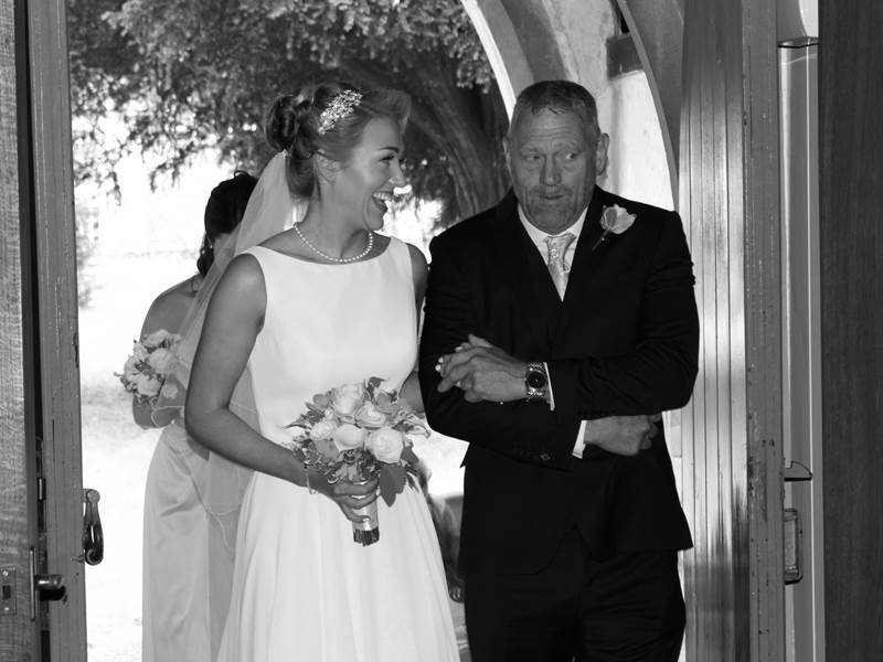 Father of the bride Paul with daughter Sara