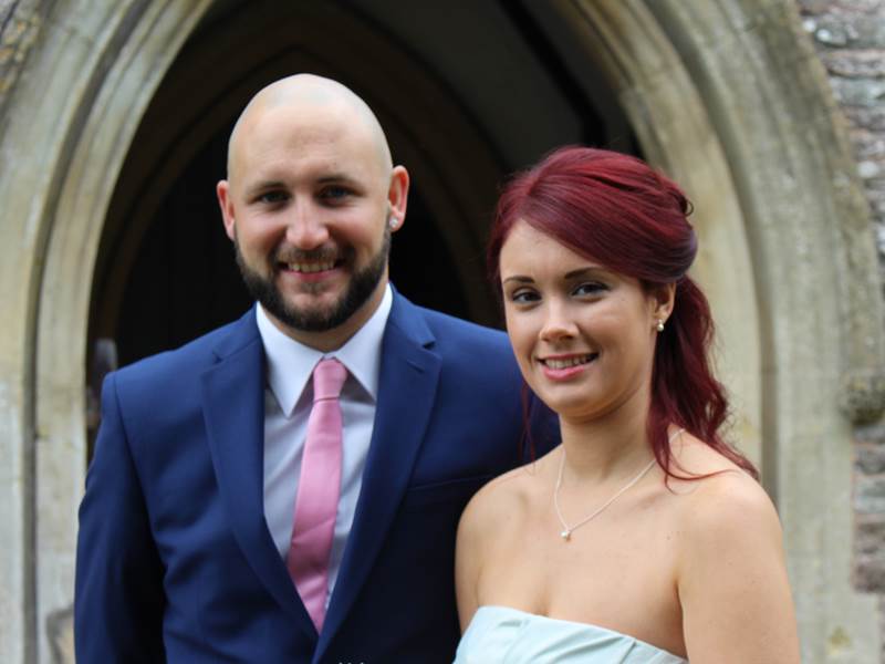 Bridesmaid Alix and husband