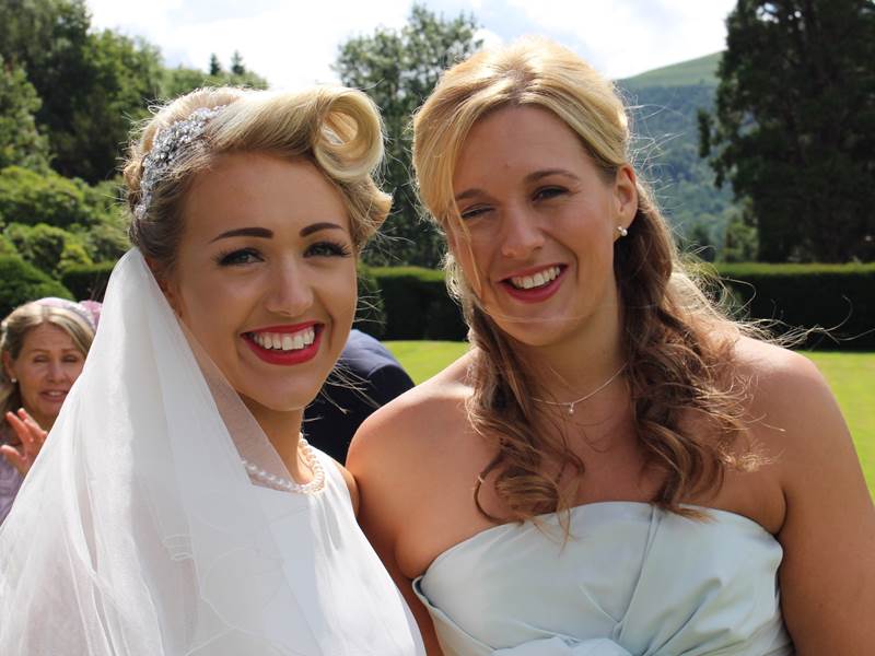 Bride and Bridesmaid Buckland Hall
